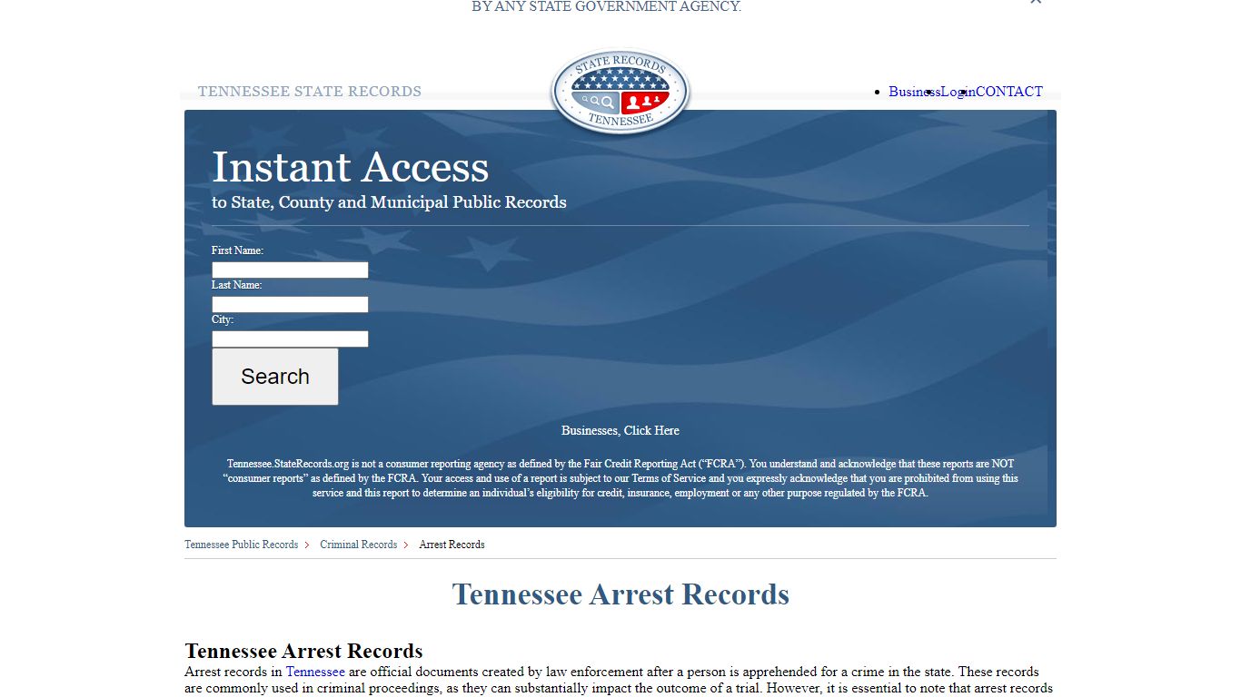 Tennessee Arrest Records | StateRecords.org